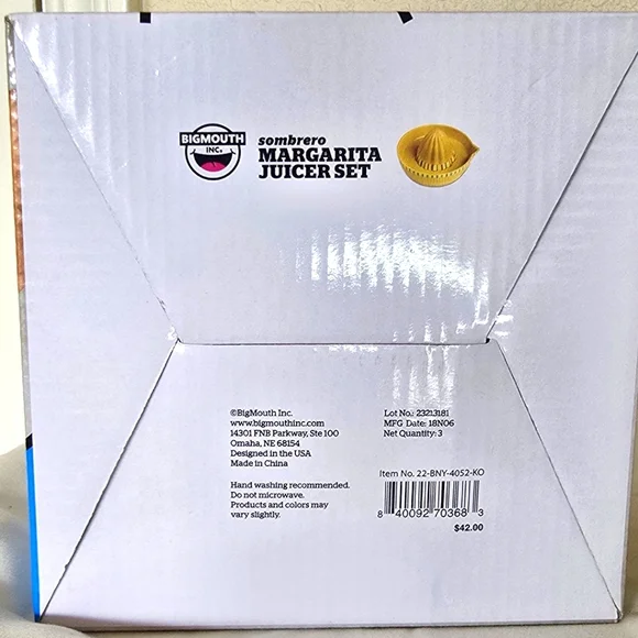 NIB BigMouth Inc. Sombrero Margarita Juicer Set - Picture 5 of 5